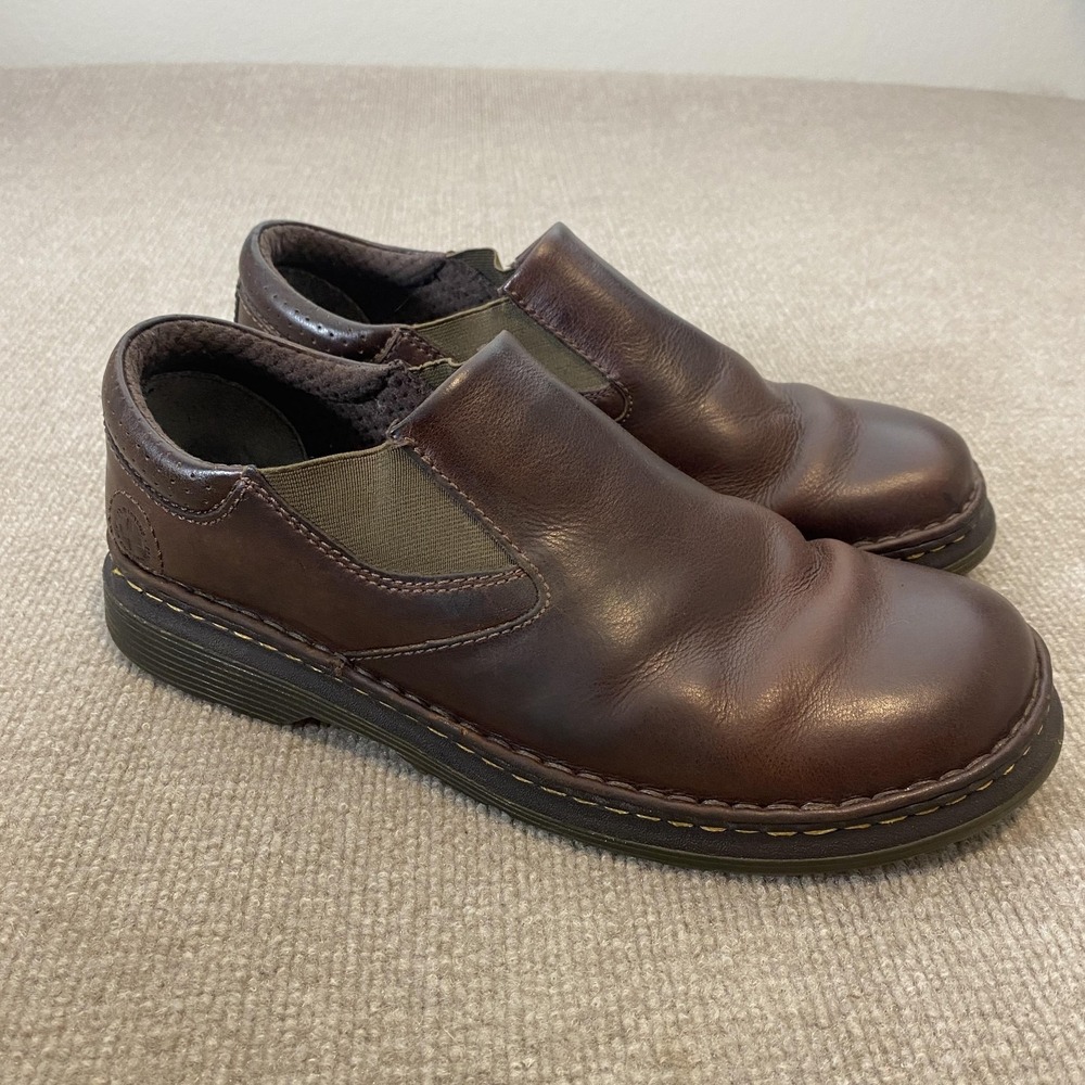 Dr. Martens Orson Shoes Mens Size 11 Brown Leather Slip On Casual Slip Resistant